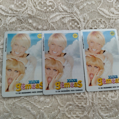 Três Cartões Telefônicos Usados Para Coleção Xuxa 1