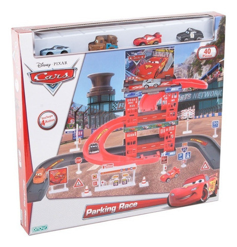 Garage Parking Race Cars C/ 4 Autitos Ditoys Disney 0
