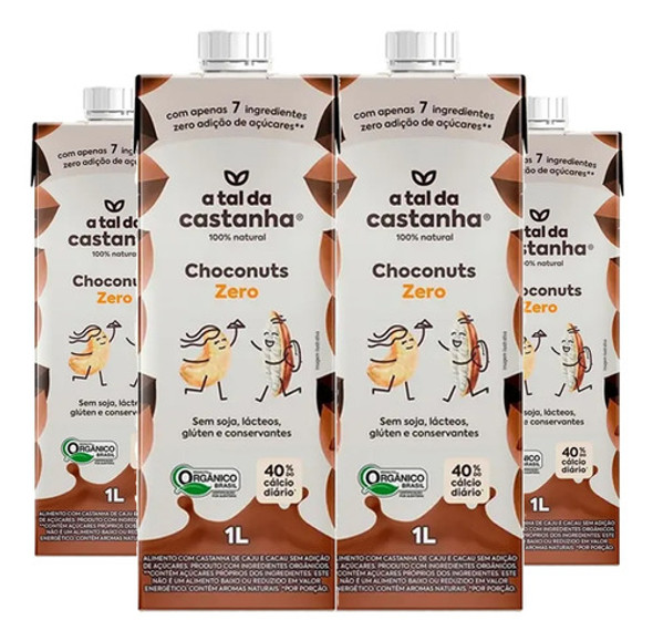 Bebida Choconuts Zero Açúcar A Tal Da Castanha 1l (4 Und) 0