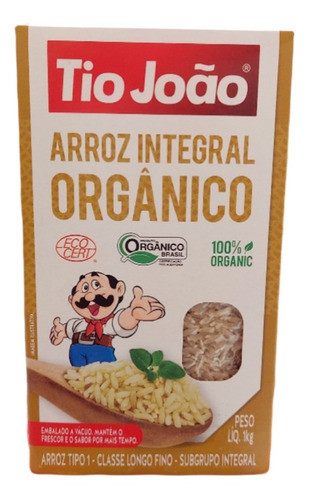 Arroz Integral Orgânico Tio João Kit Com 3 Unidades De 1 Kg 1