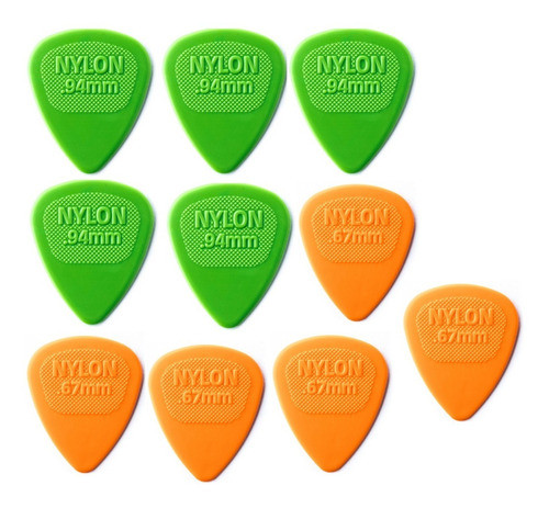 5 Palheta Nylon Midi 0,67mm Laranja + 5 Palheta Nylon 94mm 0