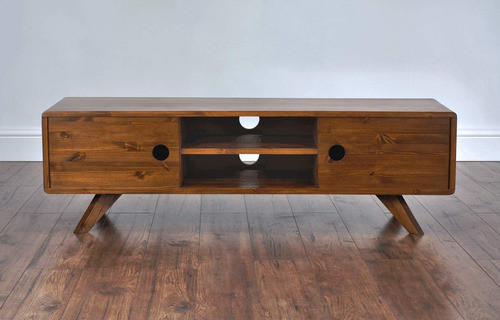 Rack Para Tv Nórdico Todo En Madera Maciza 0