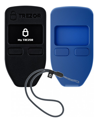 Pack Trezor One Billetera Cripto + Funda Azul Y Lanyard 0