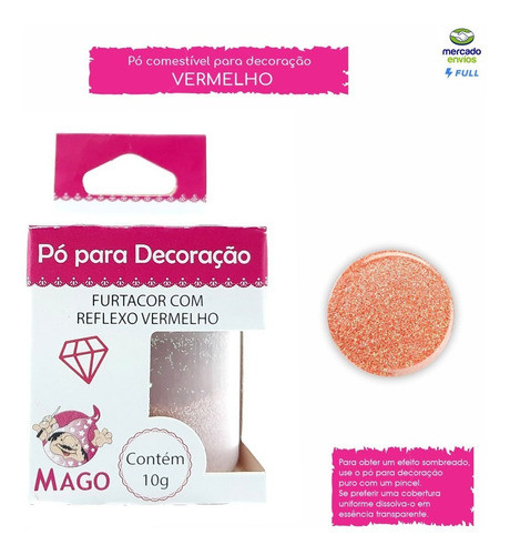 1 Corante Po Decorar Furtacor Reflexo Vermelho Mago 10g 0