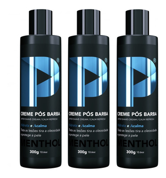 Creme Pós Barba Play Barber 300g Menthol Hidratante 3 Unidad 0