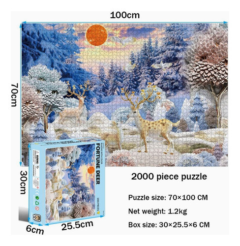 Puzzle Rompecabezas De 2000 Piezas Temática Paisaje Ciervos 1