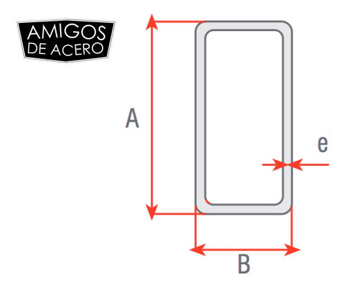 Caño Estructural Rectangular 60 X 20 X 2mm - Barra 6mst - Ha 1
