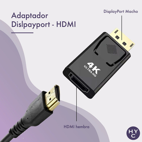 Adaptador Displayport - Hdmi 4k 60hz 1080p 1