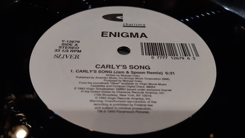 Enigma Carlys Song Vinilo Maxi Usa 1993 Muy Dificil Temazo 1