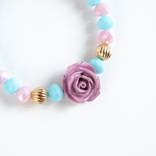 Pulseira Cosme E Damião Com Rosa Cristal E Silicone 0