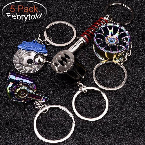 Llavero - Febrytold 5 Pcs Car Parts Model Key Chains Colorf 1