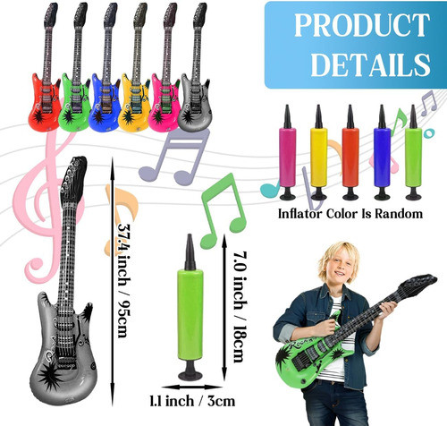 Conjunto De Guitarras Inflables De 89 Cm Para Fiestas De Roc 1