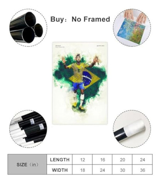 Neymar - Póster De Fútbol En Lienzo Para 1