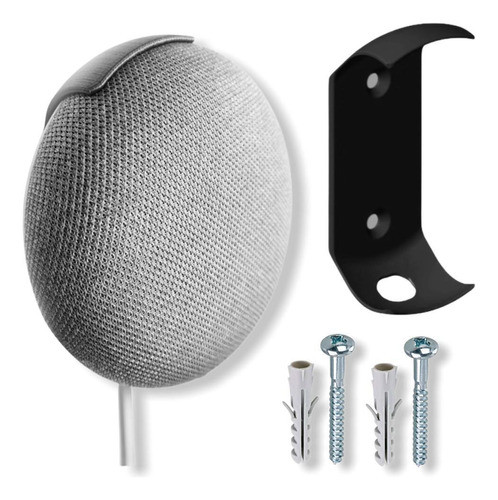 Kit 2 Suporte Apoio Parede Google Home Mini Assistente Preto 1