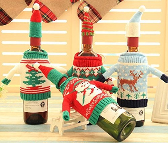 Fashionclubs Navidad Botella De Vino Feo Sueter Cubre Set C 1