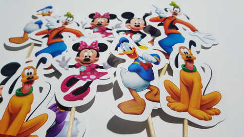 Adorno Cupcake Deco Mickey Mouse Y Amigos Topper X12u 0