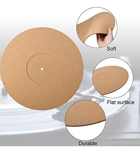 Alfombrillas De Corcho Para Tocadiscos De 3 Piezas En Plato 1