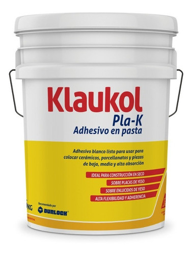 Pasta Para Pegar Ceramicos En Durlock Yeso Adhesivo Pla-k 0