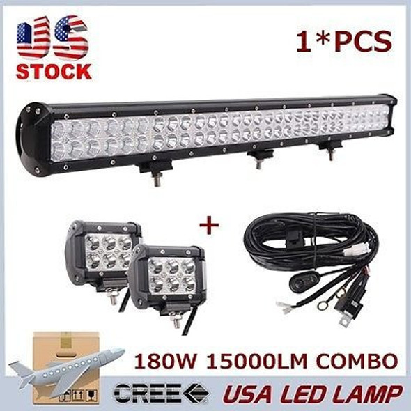 Combo 28 Pulgadas 180w + 2 X 18w 4  Cree Luz Led Bar Offroad 1 Combo 28 Pulgadas 180w + 2 X 18w 4  Cree Luz Led Bar Offroad 1