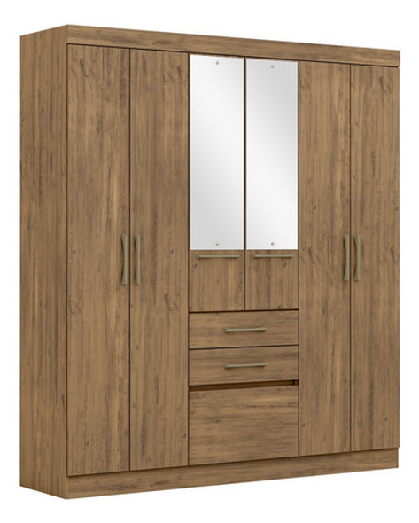 Ropero Placard 6 Puertas 2 Cajones Espejo Dormitorio 647 Bl 0