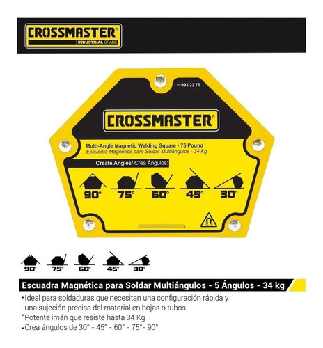 Escuadra Magnetica Para Soldar Multiangulos Crossmaster 34kg 1