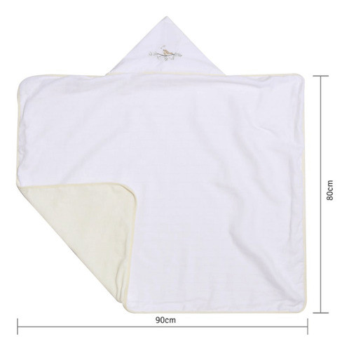 Toalha De Banho Forrada Com Capuz Bordado Amarela - Mami 1