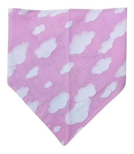 Babador Bebê Bandana Nuvem Rosa 0