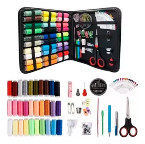 Kit Costurero Con Estuche 100 En 1 Hilo Aguja Dedal Tijera 0
