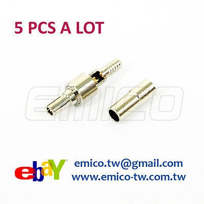 5 Piezas De Crc9 Macho Crimp Para Rg174, Níquel (ebay-cr001) 0