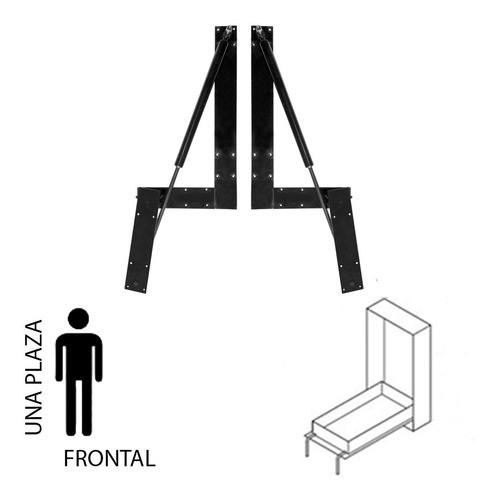 Herraje Sistema Para Cama Rebatible 1 Plaza Frontal 0