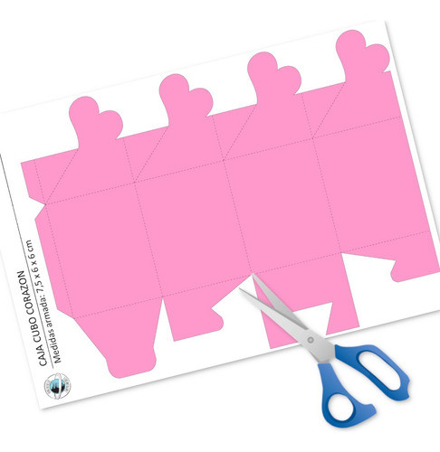 Kit Imprimible Molde Caja Cubo Corazón Editable Power Point 0