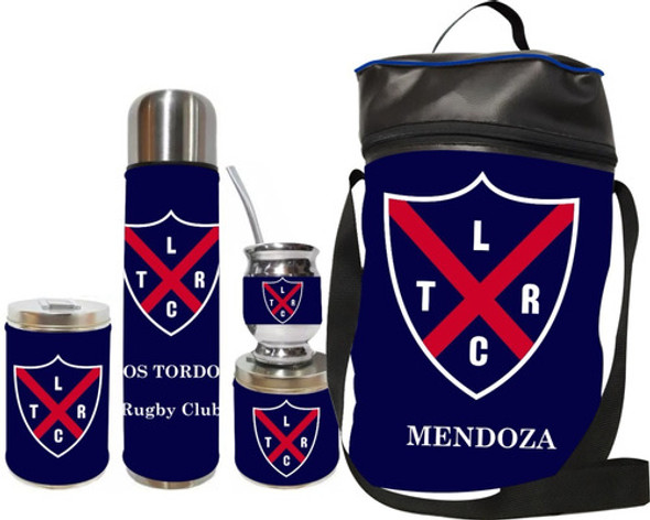 Equipo De Mate Set Matero Los Tordos Rugby Mendoza. Ecocuero 0