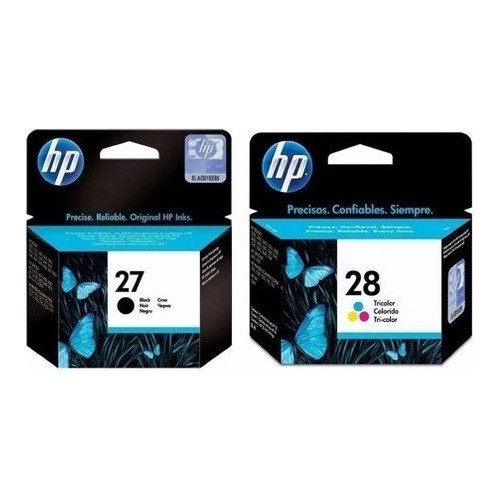 Kit Cartuchos Originais Hp 27 Preto E 28 Color Novo P 1315 0