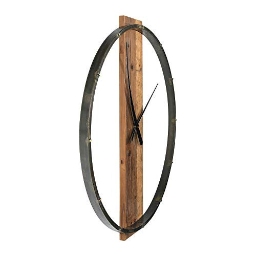 Creative Co-op Ec0372 Reloj De Pared De Metal Y Madera De 29 1