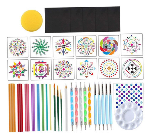 42 Unidades Kit De Pintura De Mandala Em Rocha Kit De 0