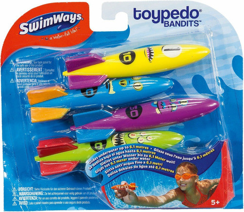 Swimways Toypedo Bandits 4 Lanza Torpedos Agua 8015 Caffaro 0