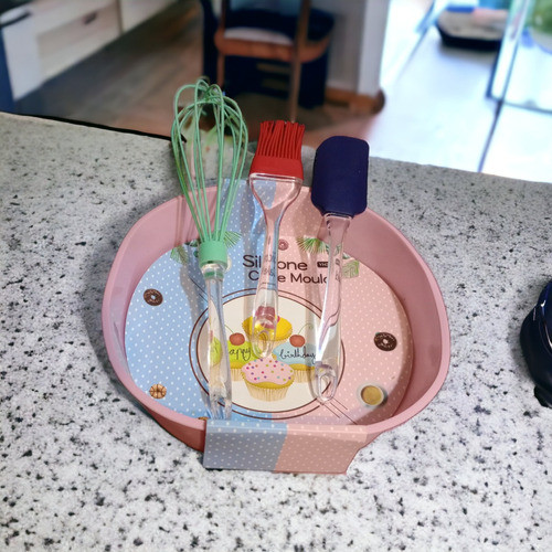 Set X4 Reposteria Tartera, Pincel, Espatula-batidor Silicona 1