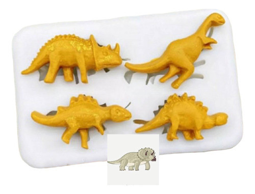 Molde De Silicone Dinossauros Bebê Para Decorar 0