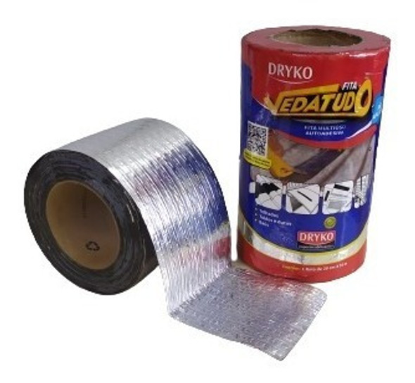 Fita Manta Asfáltica Auto Adesiva Aluminizada 20cmx10m Dryko 1