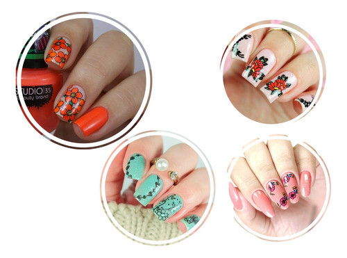Kit Para Decoração De Unhas Placas Grandes E 10 Esmaltes 1