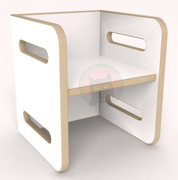 Silla Cubo Montessori Infantil Mesa Doble Uso 1 Silla Cubo Montessori Infantil Mesa Doble Uso 1