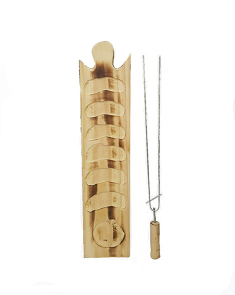 Set Parrillero Kit Asadorx2 Tabla Pinche Choricero 0