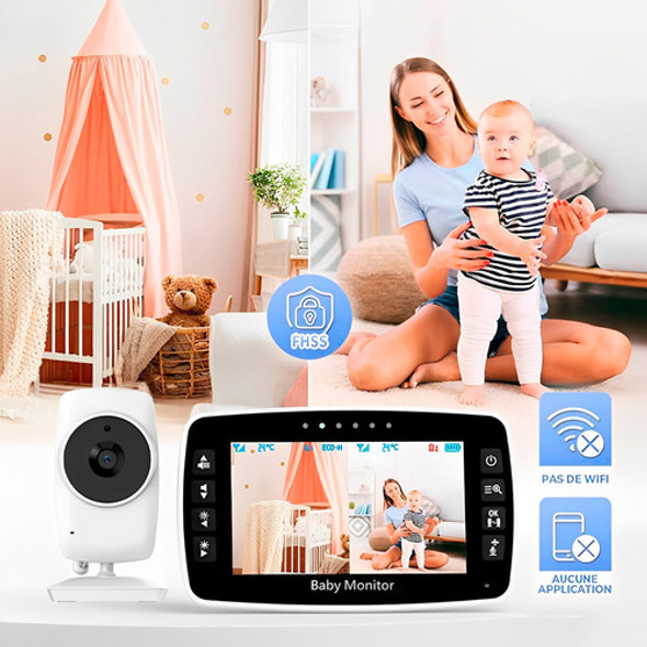 Babá Eletrônica Baby Monitor 4.3 Câmera Sem Fio Branca 1