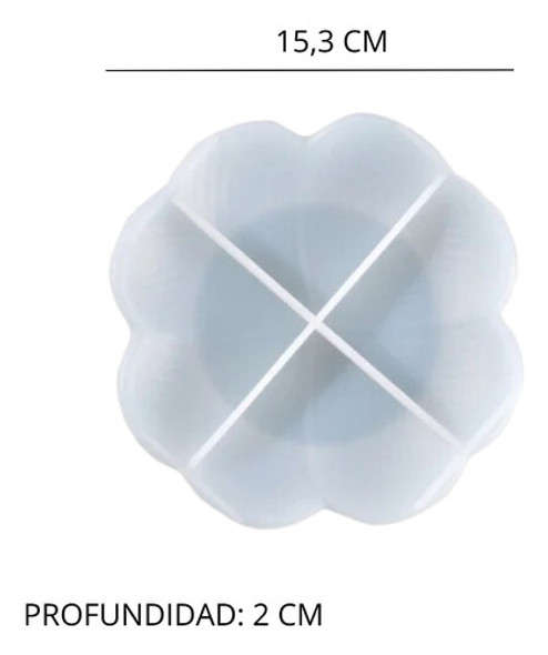 Molde Silicona Platito Bandeja Flor Trebol Texturada Lineas 1