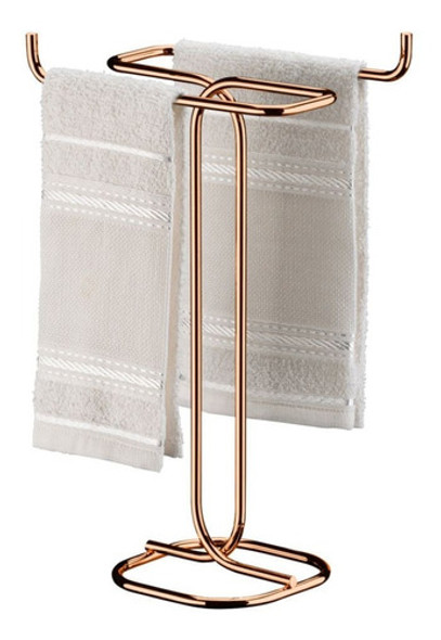 Porta Toalha Bancada Pia Toalheiro Duplo Rosé Gold Banheiro 0