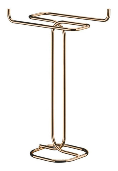 Porta Toalha Bancada Pia Toalheiro Duplo Rosé Gold Banheiro 1