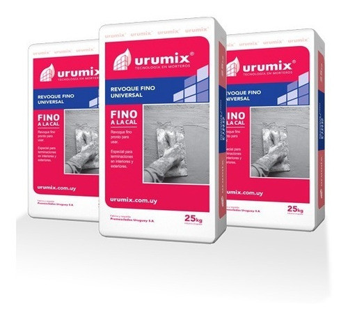 Revoque Fino A La Cal Urumix 25kg Mezcla Pronta B.oli 1