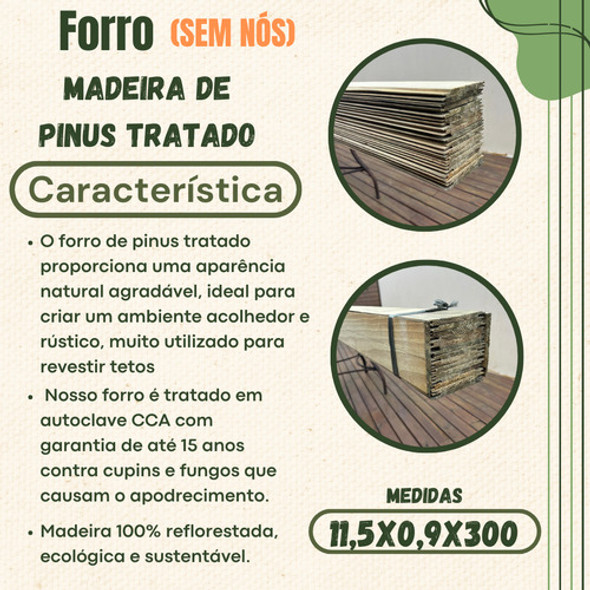 Forro De Madeira Pinus Sem Nós Autoclave Cca 10 M² 1 Forro De Madeira Pinus Sem Nós Autoclave Cca 10 M² 1