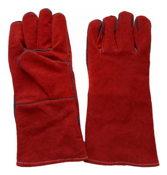 Guantes Para Soldador Forrado Color Rojo - Seguridad Laboral 0