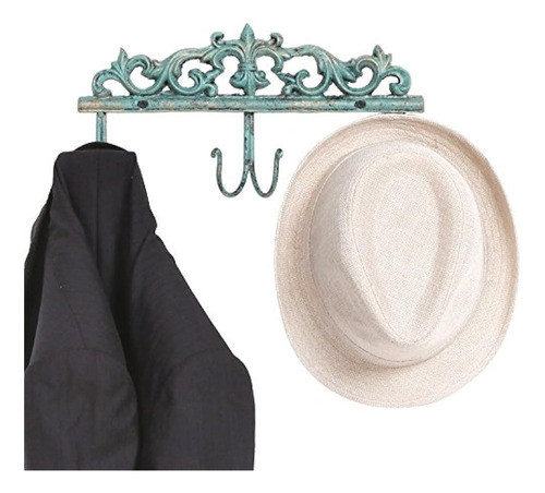 Estilo Clásico Rústico Turquesa Perchero De 6 Gancho De Meta 1